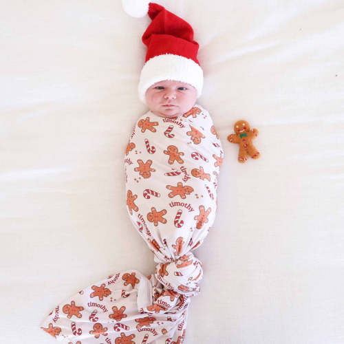 Sleigh Ride Sweets Personalized Swaddle Blanket