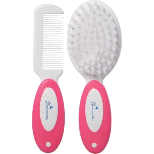 Dreambaby Deluxe Super Soft Bristles Brush and Comb Set - with Easy-Grip Toddler Size Handle - Pink - Model L328