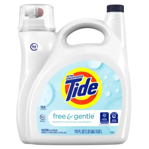 Tide Liquid Laundry Detergent, Free & Gentle, 152 Loads, 170 fl oz
