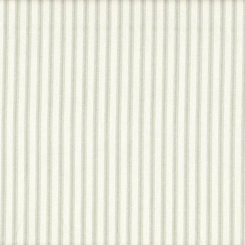 Tailored Crib Skirt in Farmhouse Pale Sage Green Ticking Stripe on Cream
