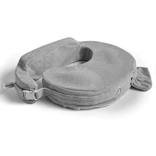 My Brest Friend Deluxe Nursing Pillow for Breastfeeding & Bottle Feeding, Enhanced Posture Support, Double Straps & Removable Extra Soft Slipcover, Evening Grey