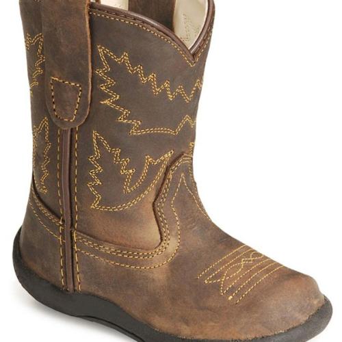 Old West Toddler Boys' Crazy Horse Boots - Round Toe