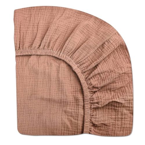 Mini Crib Sheets for Baby Boy Girl, Neutral Mini Crib Mattress Sheet 24" x 38", Muslin Nursery Bedding Soft and Breathable Comfort(Dusty Rose)