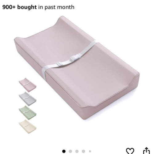 Blissful Diary Vegan Leather Baby Changing Pad with Waterproof & Wipe-Clean PU Cover, Standard Size Cozy Diaper Changing Pad for Dresser and Table, Taupe