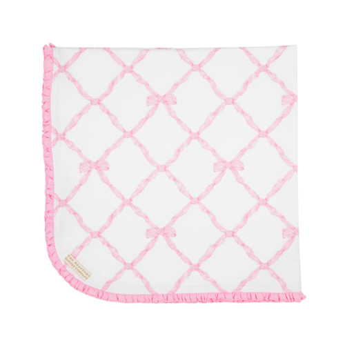 Baby Buggy Blanket - Belle Meade Bow with Pier Party Pink