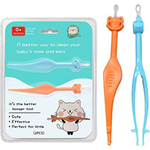 Two Pack 3 in 1 Baby Nose and Ear Gadget, Safe Baby Booger Remover, Nose Cleaning Tweezers, Nose Cleaner for Baby Infants and Toddlers, Dual Earwax and Snot Removal Baby Must Have Items
