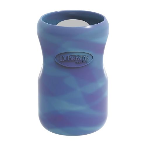 Dr. Brown's Options+ Wide-Neck Glass Bottle Sleeve, 100% Silicone, Glow-in-the-Dark, BPA-Free, 9 oz, 1-Pack