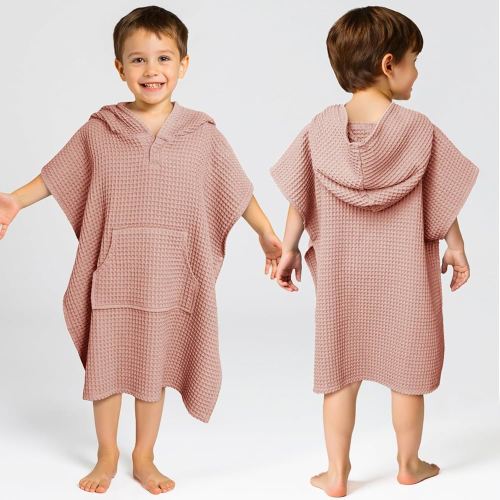Hooded Kids Beach Towel - Soft Poncho Towel for Babies and Toddler - Lightweight Waffle Cotton Towel Cover Up for Bath, Beach, Pool