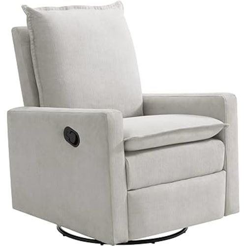 Oxford Baby Uptown Upholstered Swivel Glider & Recliner Nursery Chair, Sand
