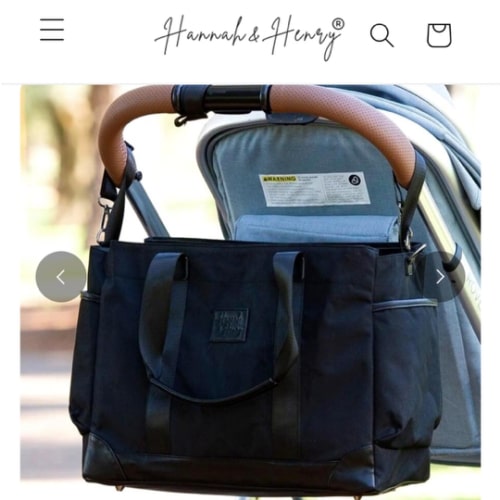 Charlie Diaper Tote | Black | Hannah and Henry USA