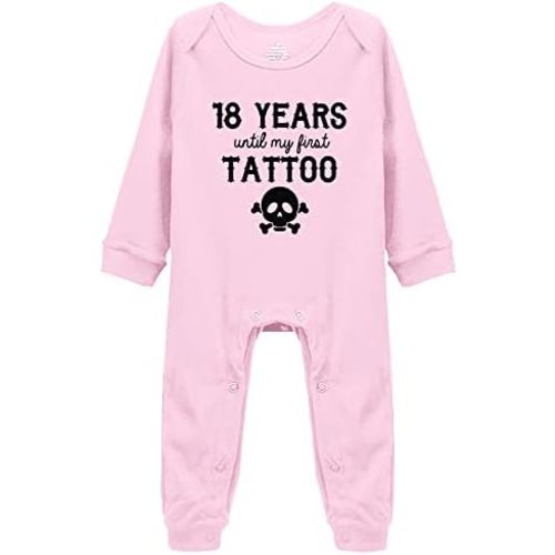 18 Years Until My First Tattoo Baby Bodysuit Girl Boy Infant Organic Clothes Creeper