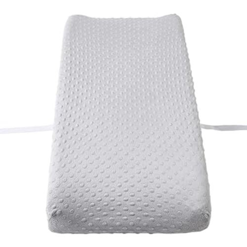 Plush Dot Changing Pad Covers, Diaper Changing Table Pad Sheet Covers for Newborns Infants Baby Boys Girls (Glacier Gray)