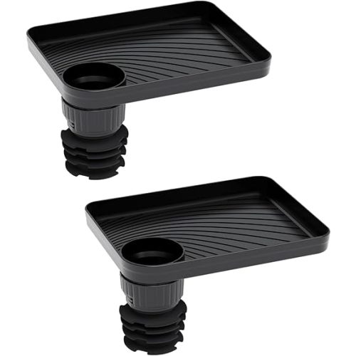 SEVEN SPARTA Car Seat Tray for Kids Toddler Travel with Soft Rubber Base, Rotatable and Removable Cup Holder Snack Tray for Food Color and Play for Family Road Trip Essentials (2, Standard Base)