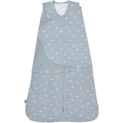 HALO 100% Cotton Sleepsack Swaddle, 3-Way Adjustable Wearable Blanket, TOG 1.5, Birds, Small, 3-6 Months