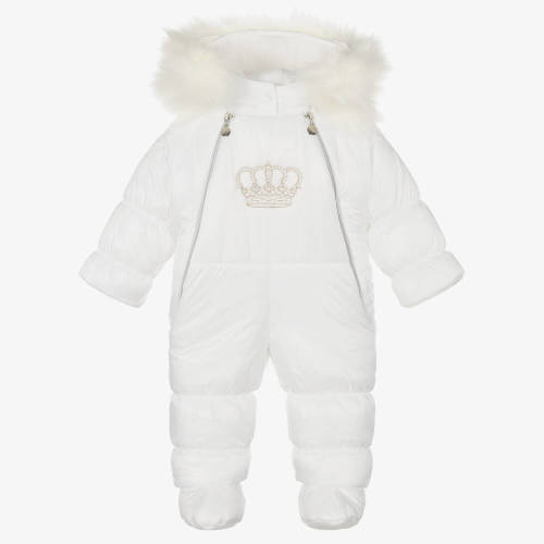 Sofija - Ivory Crown Baby Snowsuit | Childrensalon