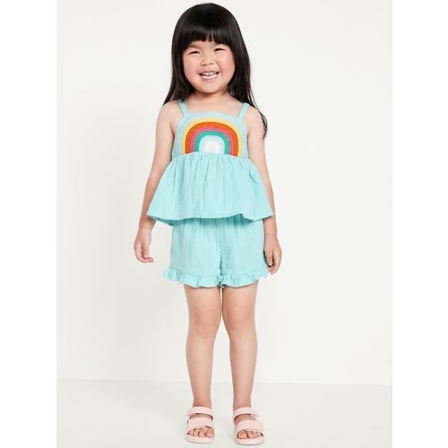 Sleeveless Double-Weave Top and Shorts Set for Toddler Girls | Old Navy