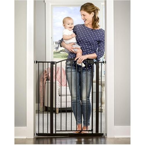 Regalo Easy Step Extra Tall Arched Décor Walk Thru Baby Gate, Includes 4-Inch Extension Kit, 4 Pack Pressure Mount Kit and 4 Pack Wall Mount Kit, Bronze, 36-Inches Tall (Pack of 1)