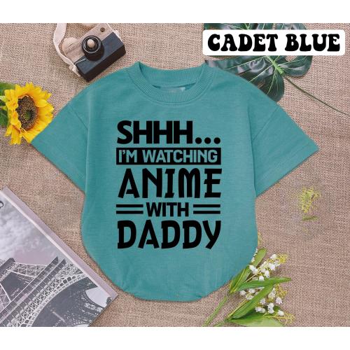 I'm Watching Anime With Daddy Baby Romper Short Sleeves, Anime Daddy Baby Bodysuit, New Daddy Baby Gift