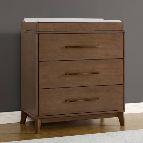 Delta Children Spencer 3 Drawer Dresser with Changing Top - Teak Brown