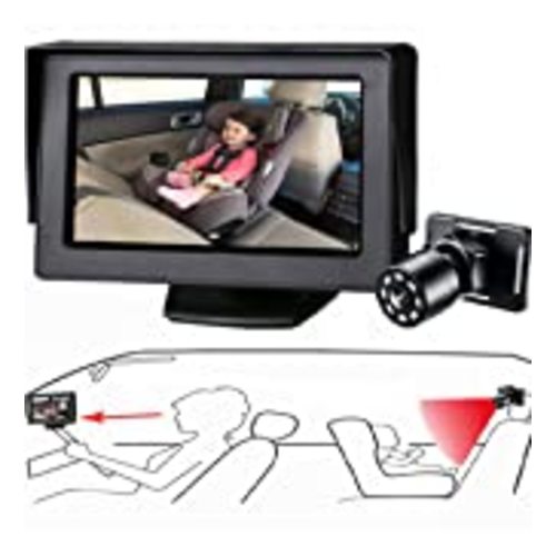 Itomoro Baby Car Mirror, View Infant in Rear Facing Seat with Wide Crystal Clear View,360° Rotation Plug and Play Easy Install baby car monitor 1080p