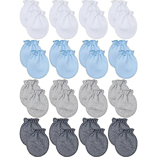 bangyoudaoo 16 Pairs Baby Cotton Mittens No Scratch Gloves Unisex Mittens for baby Boys Girls 0-6 Months