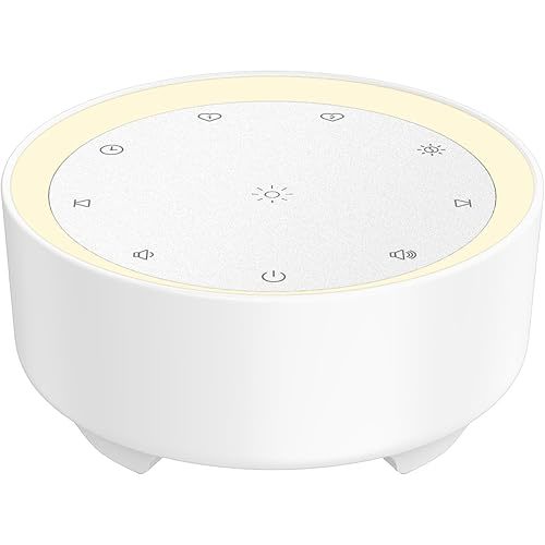 Kipcush Sound Machine & Night Light for Adults, Baby, Kids. White Noise Machine with 20 Soothing Sleep Sounds. Small Size & Portable Design for Bedroom, Office, Travel. Favorites Buttons, Timer