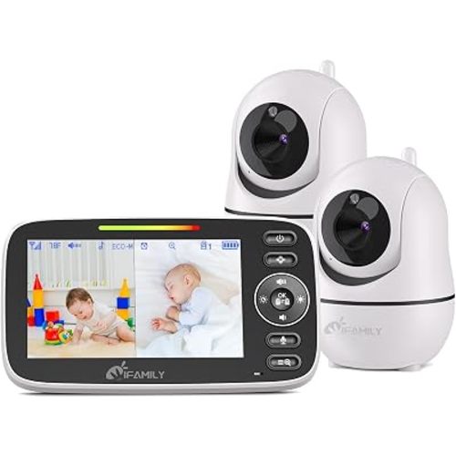 iFamily 4.3" Split Screen Baby Monitor with 2 Cameras and Audio