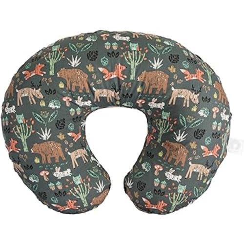 Boppy Nursing Pillow Original Support, Green Forest Animals, Ergonomic Nursing Essentials for Bottle and Breastfeeding, Firm Fiber Fill, with Removable Nursing Pillow Cover, Machine Washable