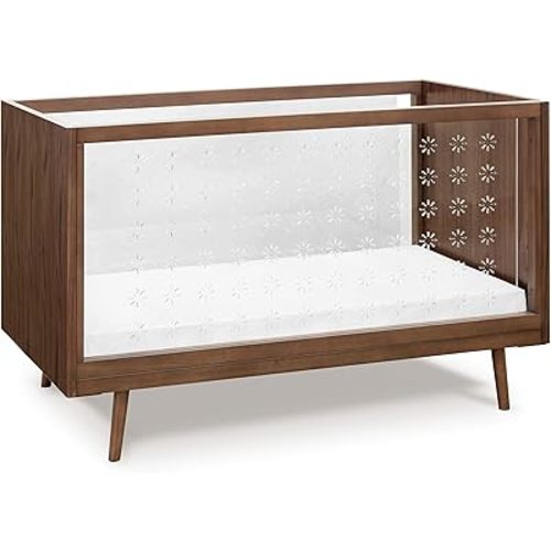 Ubabub Nifty Clear 3-in-1 Crib in Walnut, Greenguard Gold Certified, 54.63x31.63x35.13 Inch (Pack of 1) (US0300UL)
