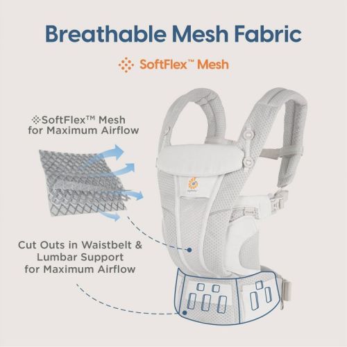 Ergobaby Omni Breeze All Carry Positions Breathable Mesh Baby Carrier For Newborn To Toddler - Onyx Blooms