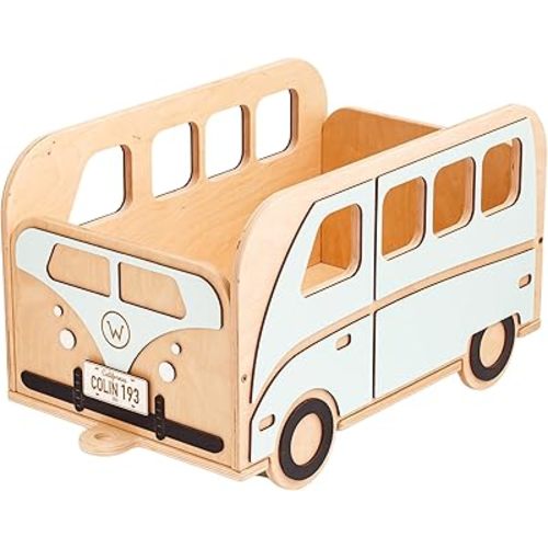 Personalized Kids Toy Storage Organizer - Wooden Toy Box for Boys with Wheels Baby Furniture - Playroom Decor Nursery Storage for Kids Room Book - Birthday Christmas Gifts for Kids Girls Boys Toddlers