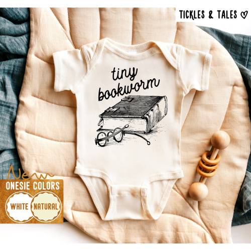 Tiny Bookworm Baby Onesie® - Reading Baby Onesie - Story Baby Onesie
