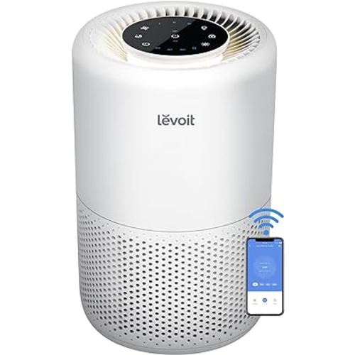 LEVOIT Air Purifier for Home Bedroom, Smart WiFi Alexa Control, Covers up to 916 Sq.Foot, 3 in 1 Filter for Allergies, Pollutants, Smoke, Dust, 24dB Quiet for Bedroom, Core200S/Core 200S-P, White