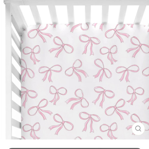 Blushing Bows Crib Sheet