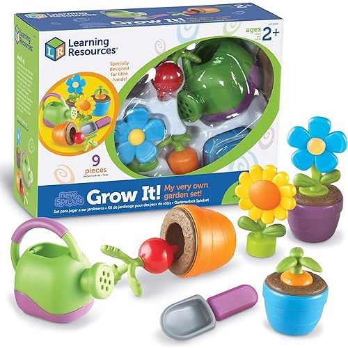 Learning Resources New Sprouts Grow It! Toddler Gardening Set - 9 Pieces, Ages 2+ Toddler Learning Toys, Garden Toys for Kids, Spring and Easter Toys for Boys and Girls