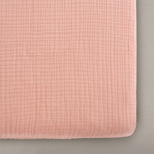 'Rosette' Pink - Premium Muslin Crib Sheet
