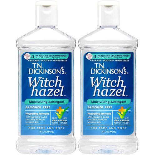 T.N. Dickinson's Witch Hazel Alcohol-Free Moisturizing Astringent, Made with 100% Natural Witch Hazel 16 oz (Pack of 2)