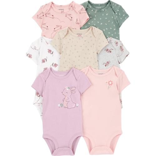 Baby 7-Pack Short-Sleeve Original Bodysuits - Style,Multi