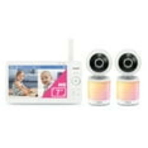 VTech 2 Camera 7" Digital Video Baby Monitor with Pan-Tilt-Zoom, 600p High-Quality Display, and No WiFi, VM7468-2HQ (White)
