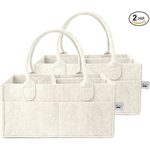 Diaper Caddy Organizer, 2 Pack, Beige
