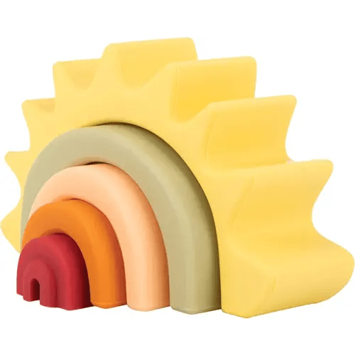 Nuby Soft Silicone Stackable Sun Interactive Toy for Early Development, Creativity, 12+ Months