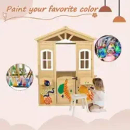 outdoor playhouse age 3 6 years boys girls wood cottage - Temu