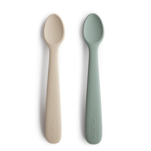 Baby Silicone Feeding Spoons (Blush/Shifting Sand) 2-Pack – Mushie