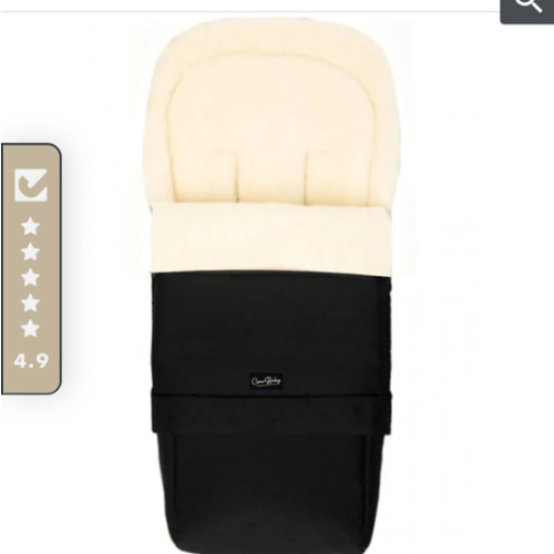 Black Organic Wool Adjustable Footmuff | Cover Baby LLC