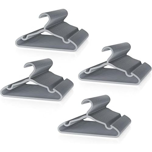 Plastic Kids Hangers - 100 Pack Non-Slip Baby Clothes Hangers for Closet, Toddler & Newborn Clothing Pants, Skirts, Coats (Grey)