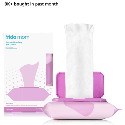 Perineal Medicated Witch Hazel Full-Length Cooling Pad Liners for Postpartum Care by Frida Mom | Speeds Healing and Reduces Swelling for Perineal Area | 24-Count