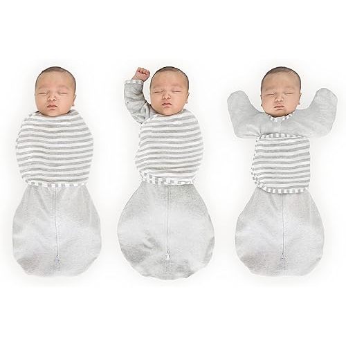 SwaddleDesigns 6-Way Omni Swaddle Sack Arms Up Swaddle for Newborn, More Options to Calm Startle Reflex, Improves Sleep