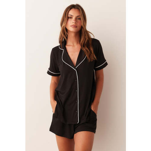 MAREN NURSING PJ SET | SOLID BLACK