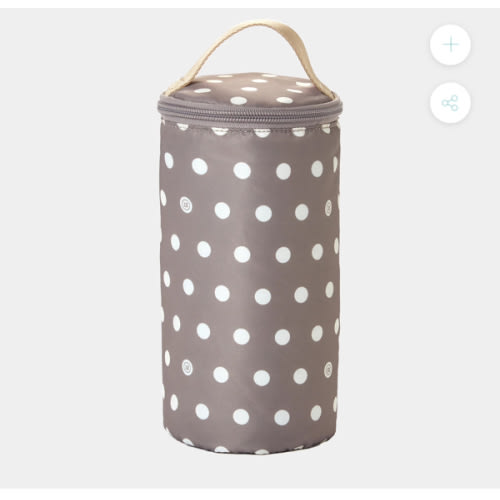 Insulated Bottle Pouch in Polka Dot Lining