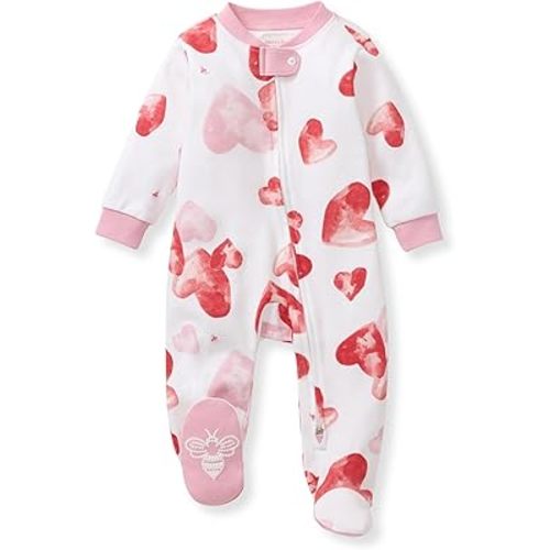 Burt's Bees Baby Girls' Organic Cotton Sleep and Play Footed Pajamas